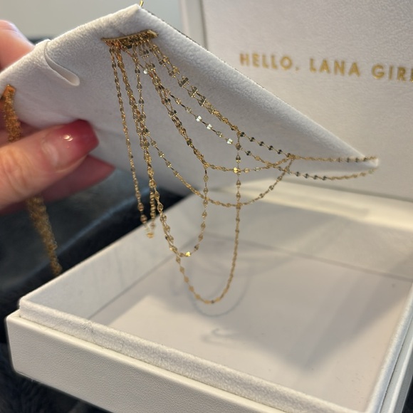 LANA MEGA GLOSS BLAKE CASCADE EARRINGS 14K Yellow Gold Dangle Chain Earrings✨ - Picture 5 of 8